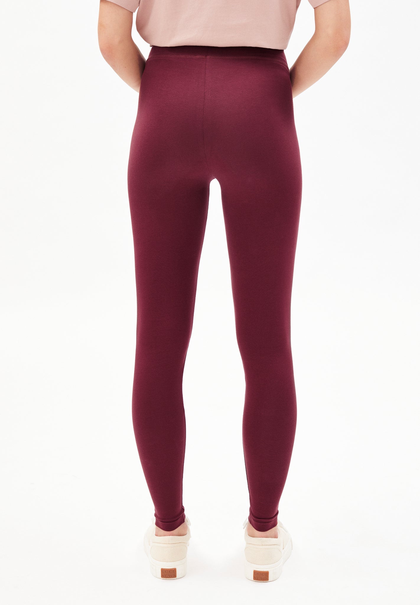 Legging rouge en coton bio - faribaa ruby red