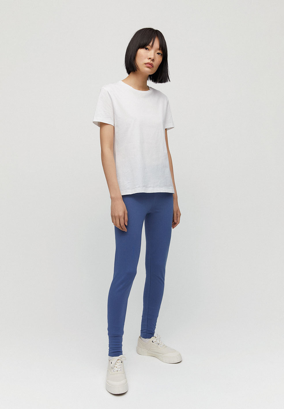 Legging bleu indigo en coton bio - Faribaa