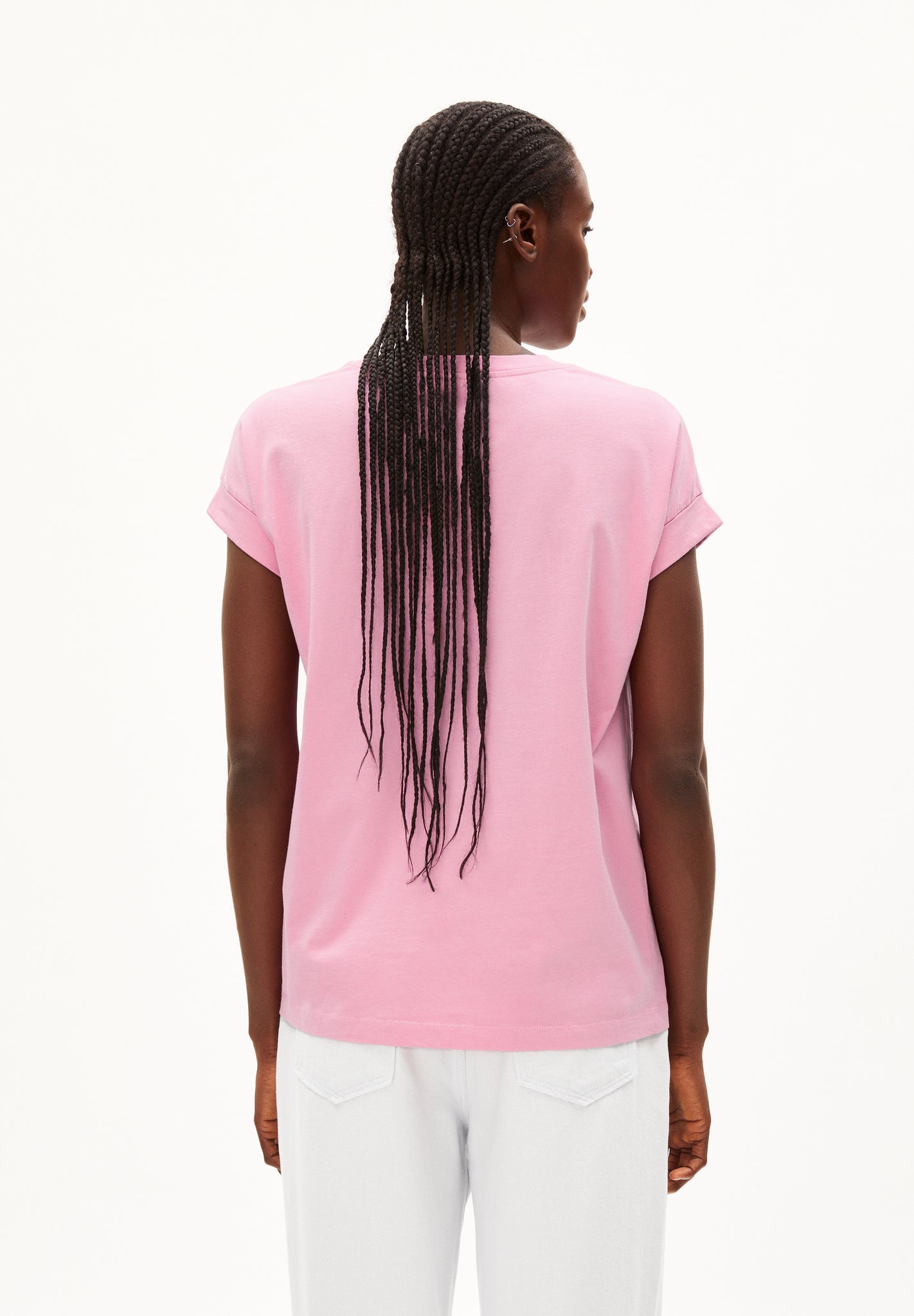 T-shirt rose en coton bio - idaara raspberry pink