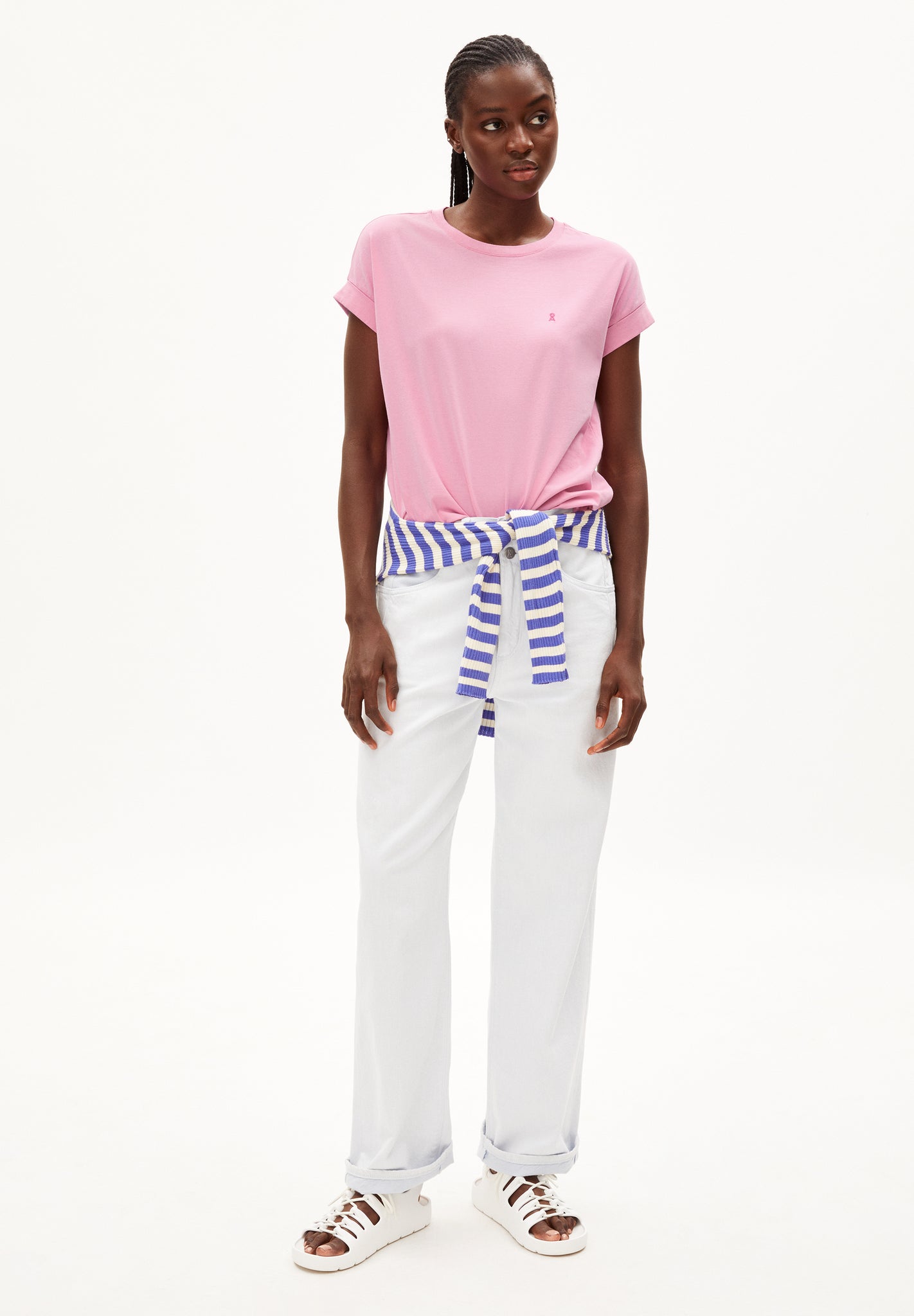 T-shirt rose en coton bio - idaara raspberry pink