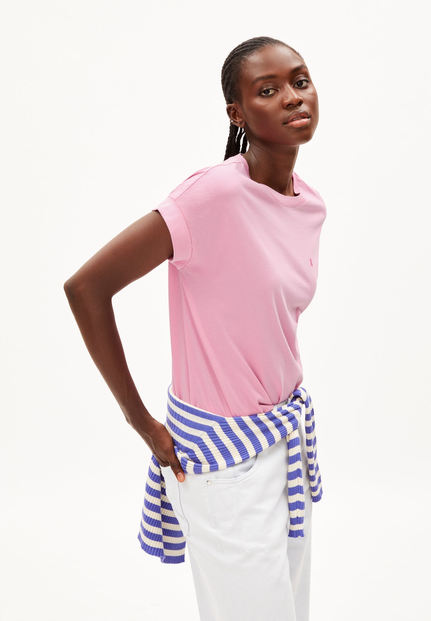 T-shirt rose en coton bio - idaara raspberry pink