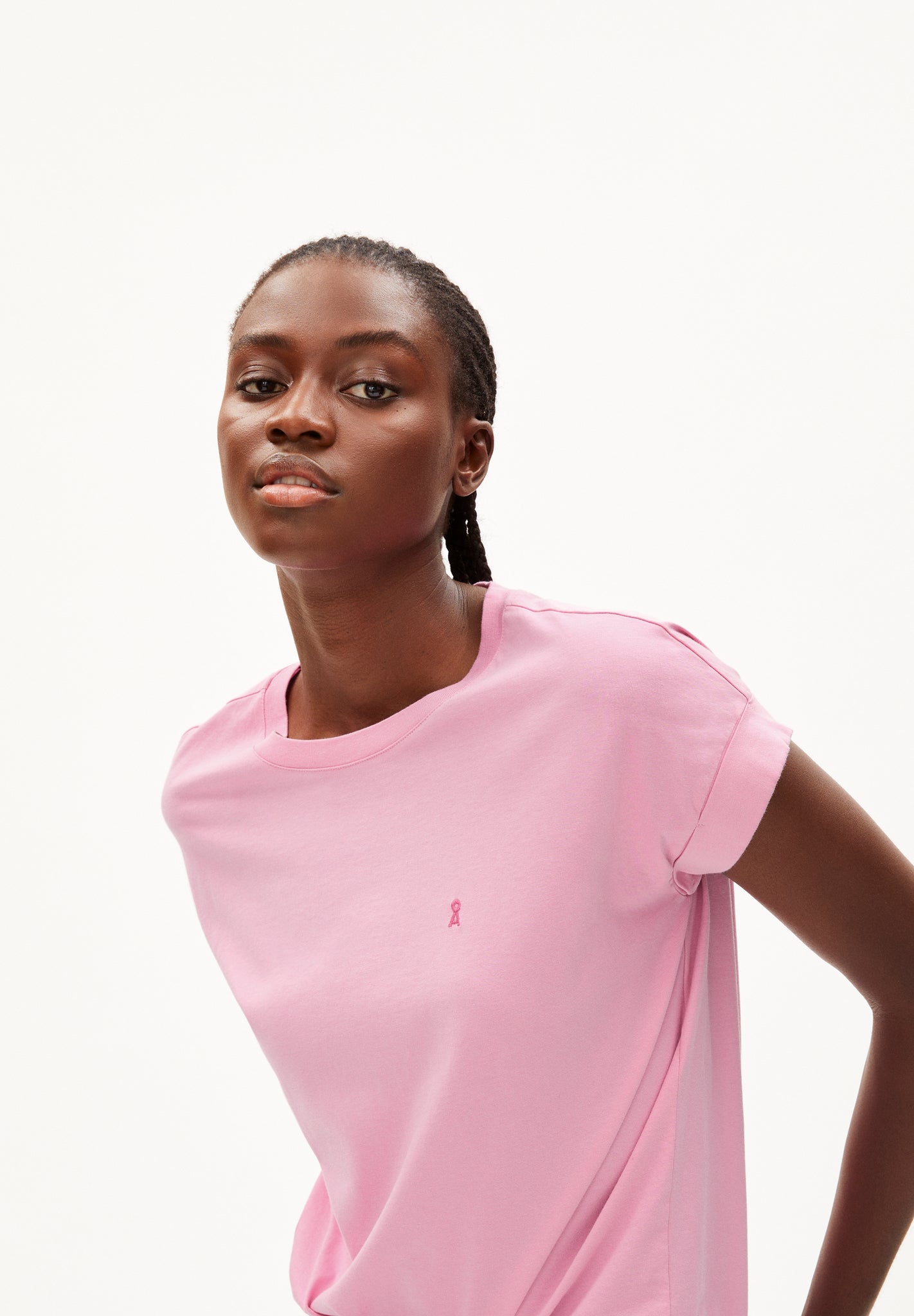 T-shirt rose en coton bio - idaara raspberry pink