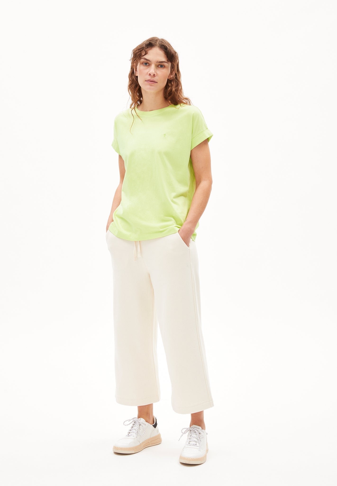 T-shirt vert clair en coton bio - idaara light lime