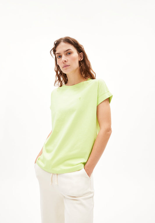 T-shirt vert clair en coton bio - idaara light lime
