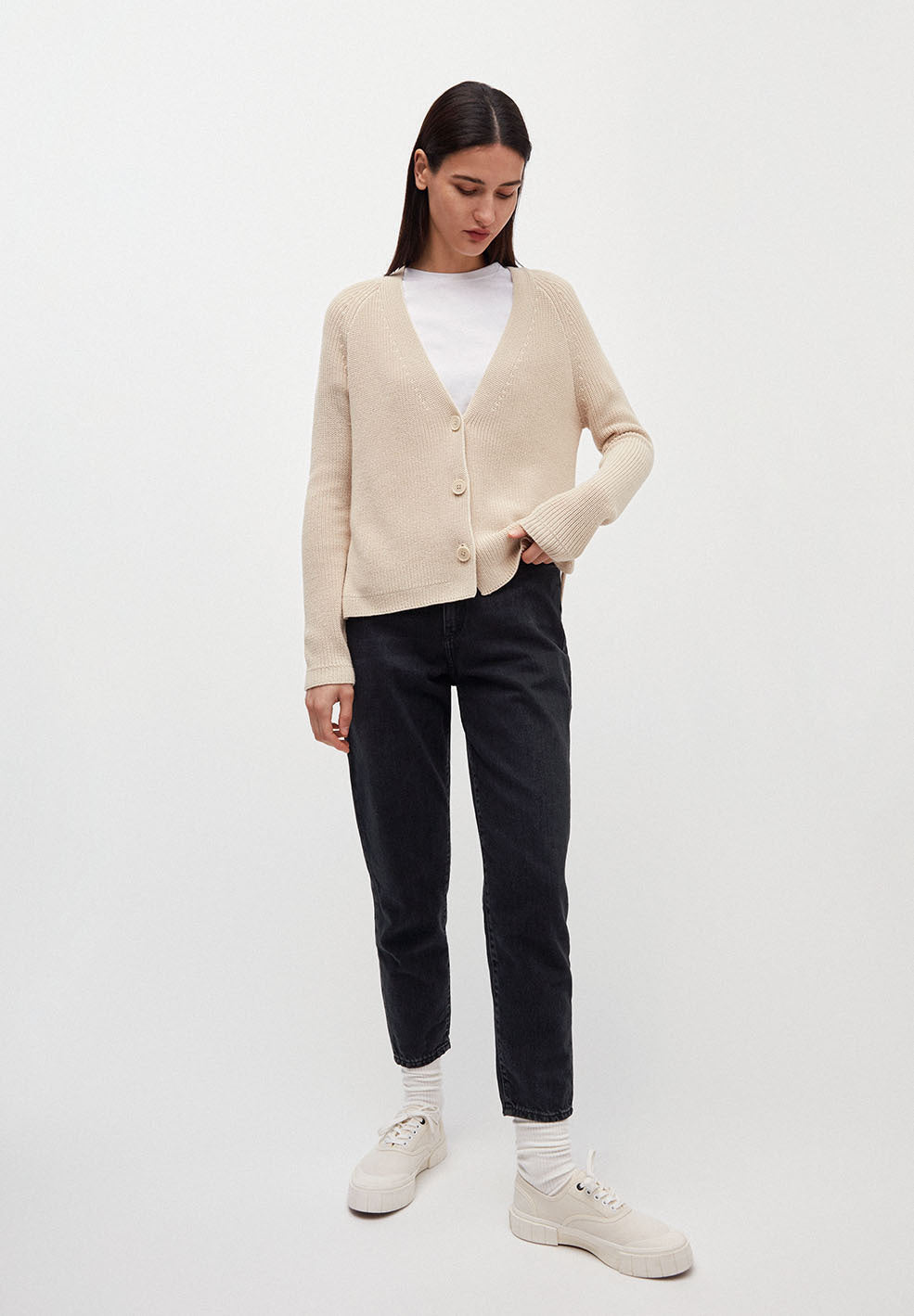 Cardigan écru en coton bio - Nuriaa