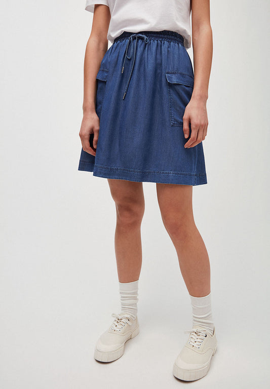 Jupe bleu jean en tencel - Alonaa