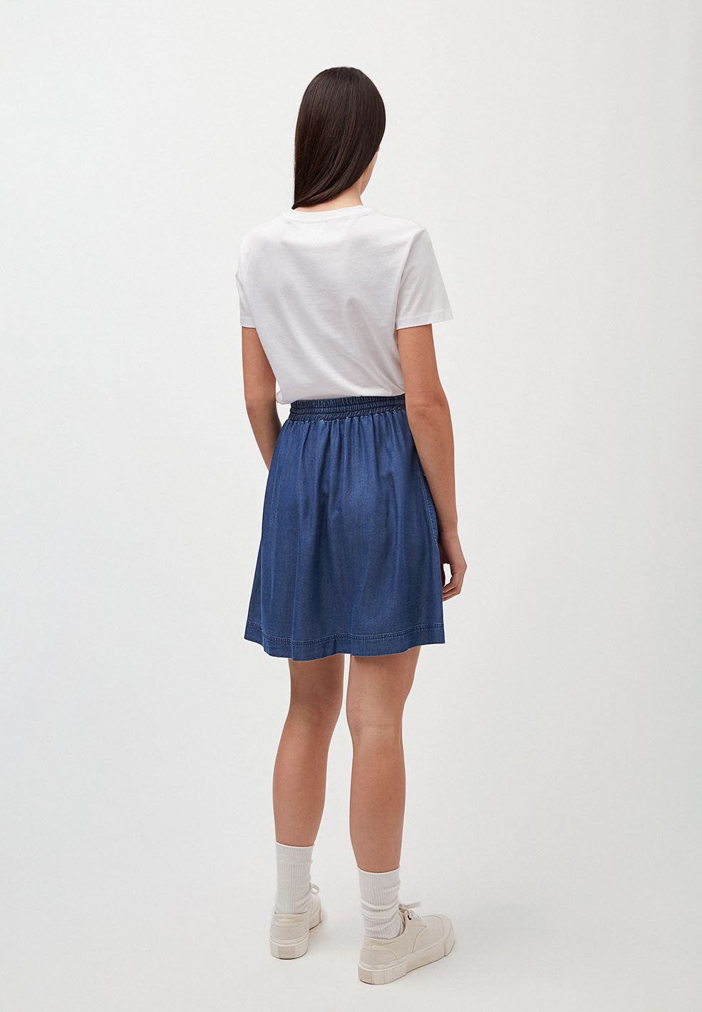 Jupe bleu jean en tencel - Alonaa