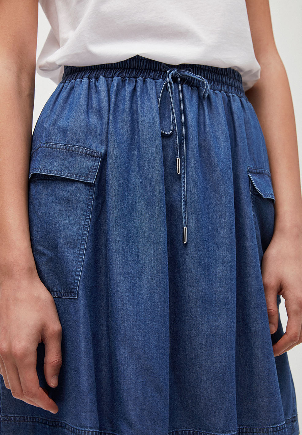 Jupe bleu jean en tencel - Alonaa
