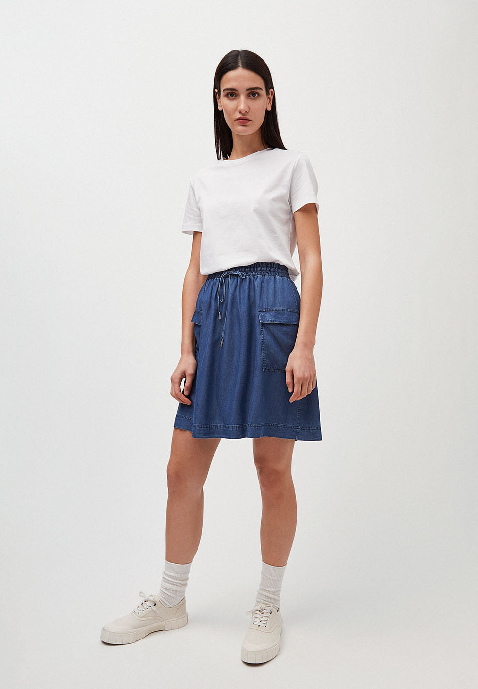 Jupe bleu jean en tencel - Alonaa
