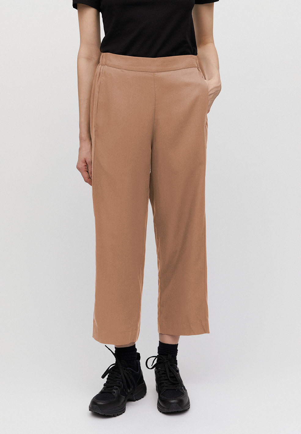 Pantalon ample camel en tencel - Kamalaa