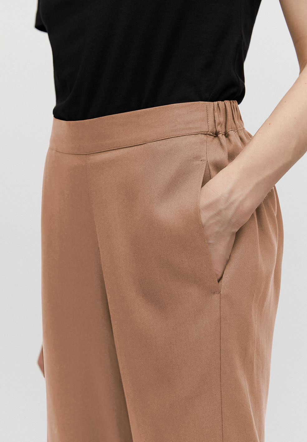 Pantalon ample camel en tencel - Kamalaa