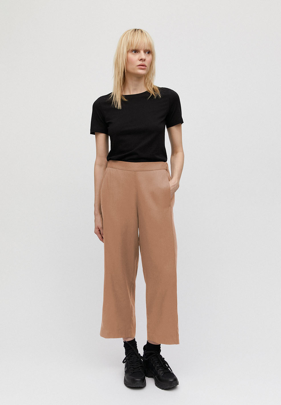 Pantalon ample camel en tencel - Kamalaa