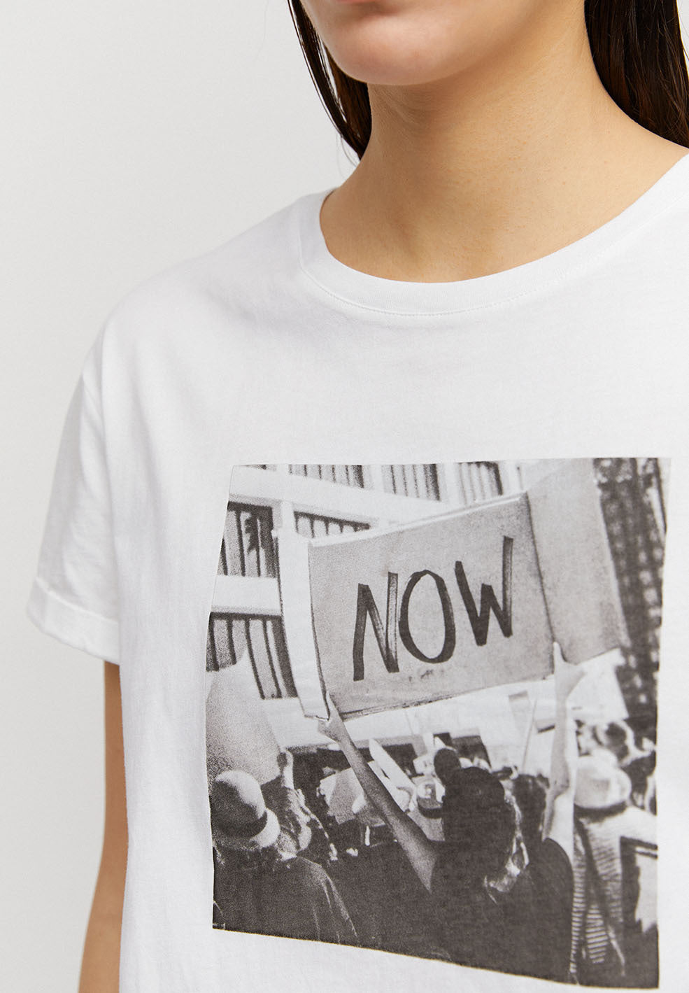 T-shirt imprimé blanc en coton bio - Naalin now