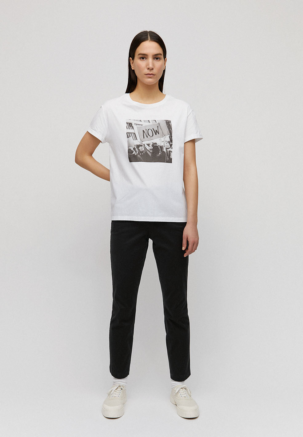 T-shirt imprimé blanc en coton bio - Naalin now