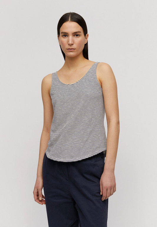 Débardeur rayé bleu en coton bio - Aari pretty stripes