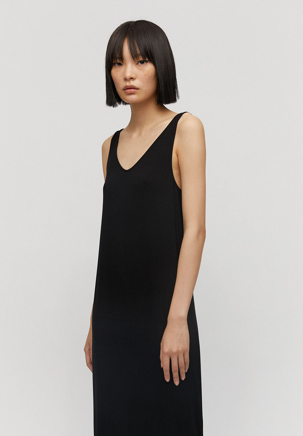 Robe longue noire en lenzing - Madalenaa