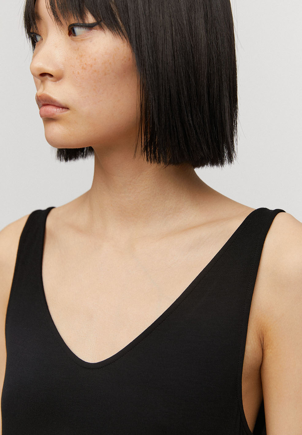 Robe longue noire en lenzing - Madalenaa