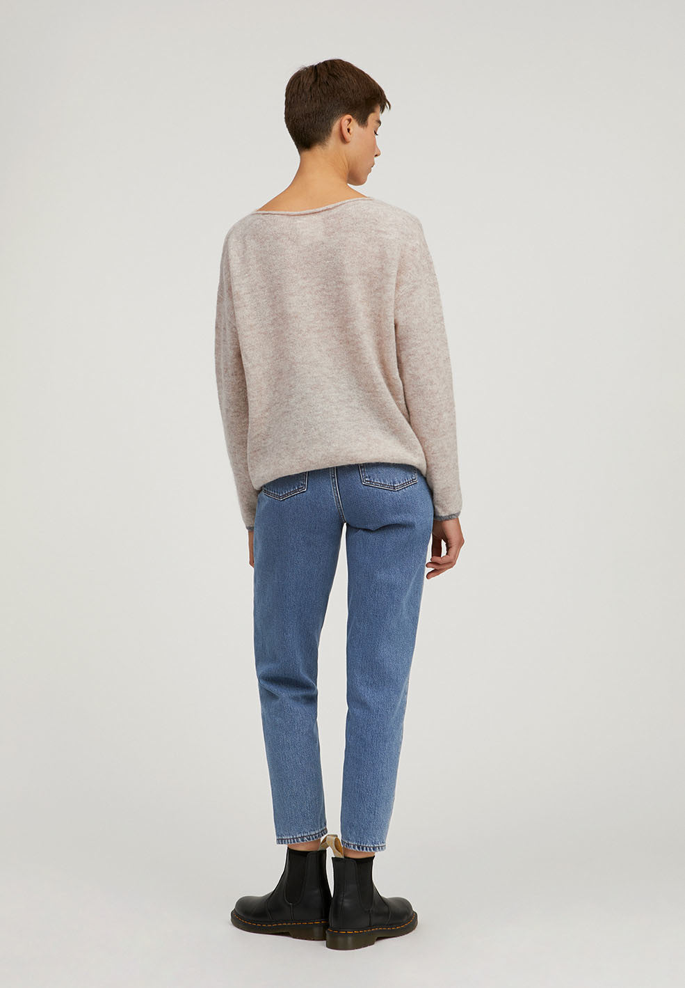 Pull beige en alpaga et laine bio - ANAA