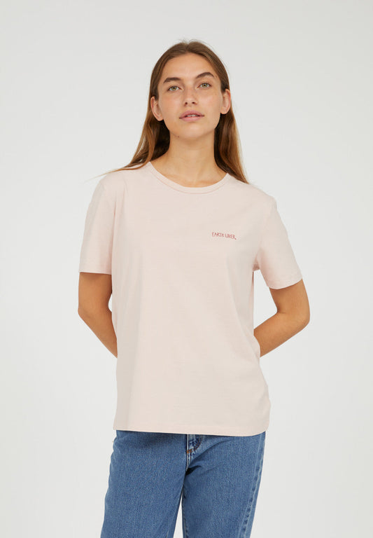 T-shirt brodé rose pâle en coton bio - MARAA MINDSET