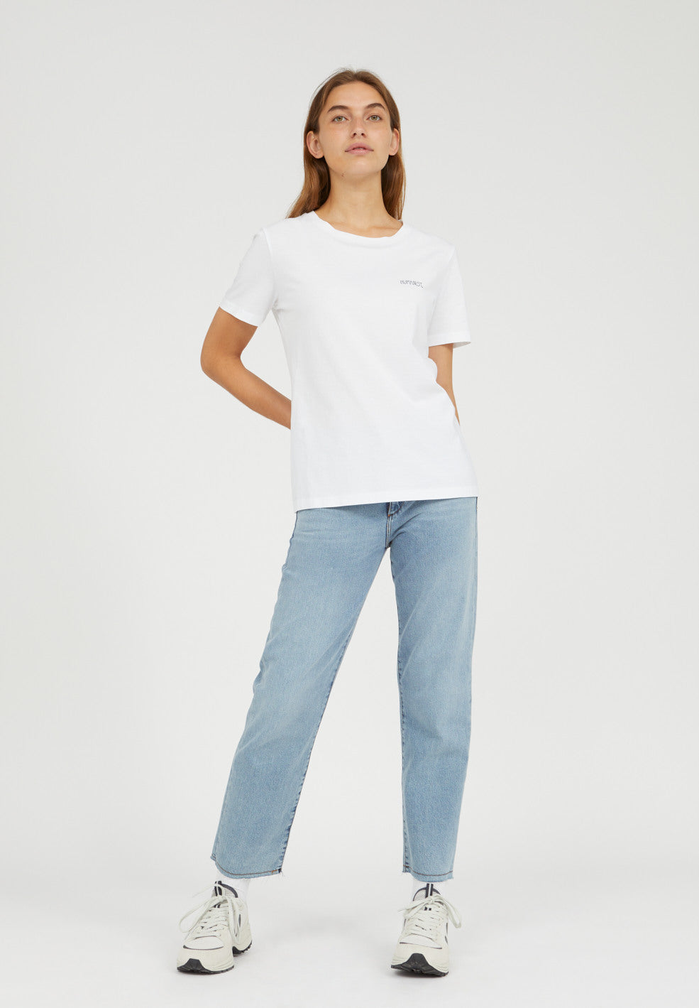 T-shirt brodé blanc en coton bio - MARAA MINDSET