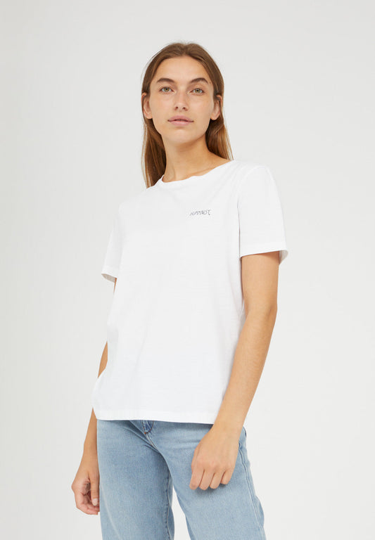 T-shirt brodé blanc en coton bio - MARAA MINDSET