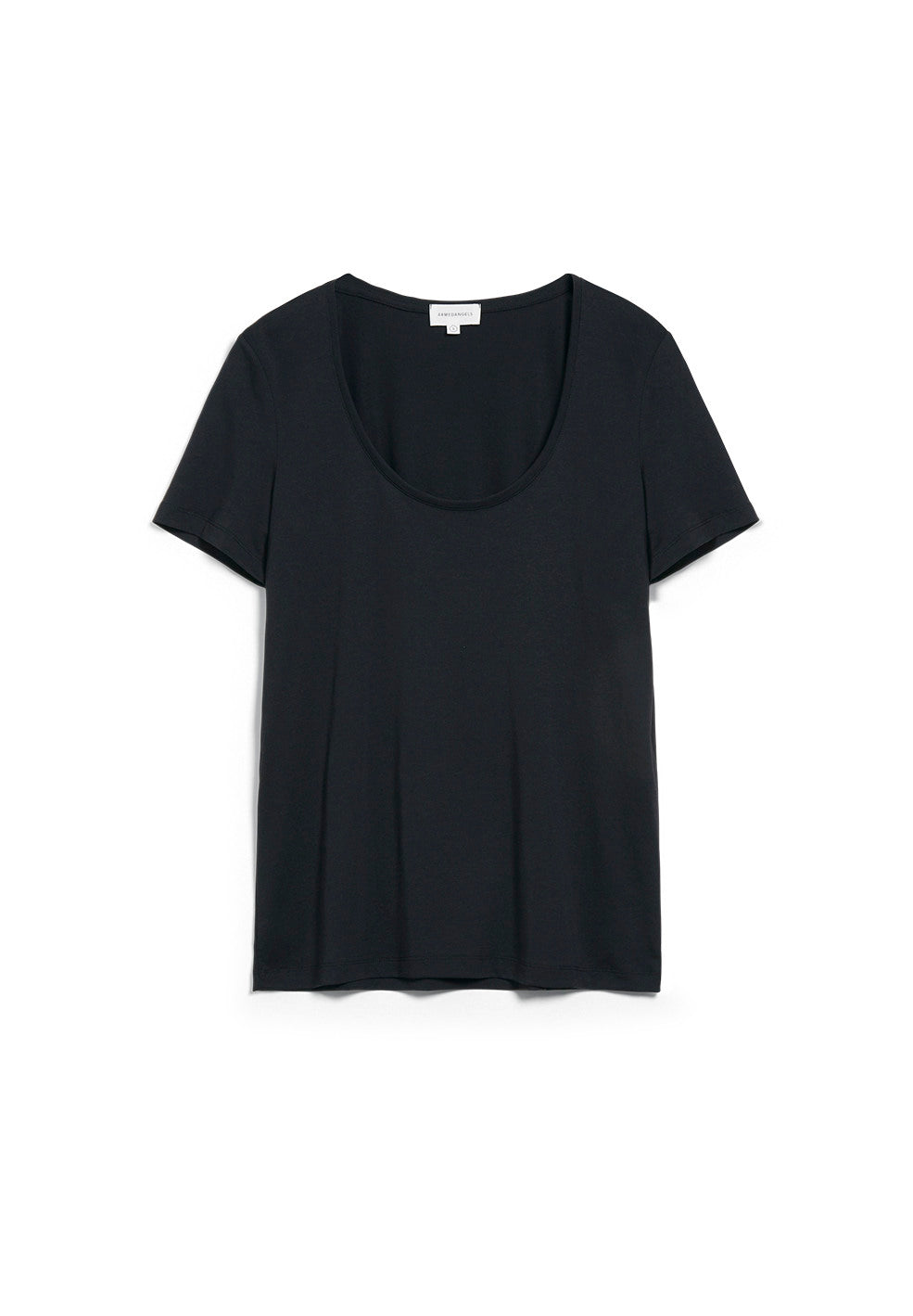 T-shirt col rond noir en tencel et coton bio - JAALILA