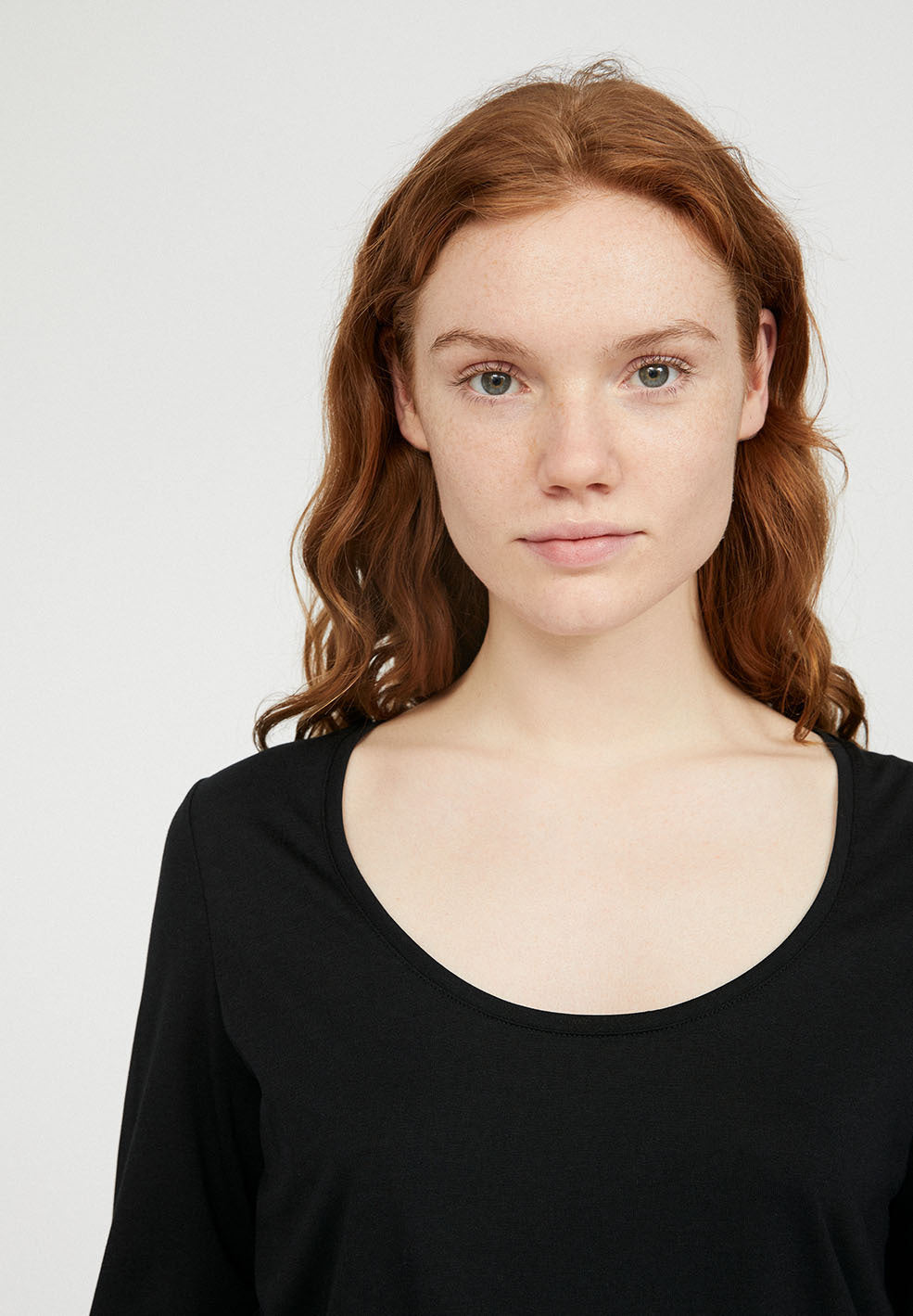 T-shirt à manches longues noir en tencel et coton bio - JAMAAL