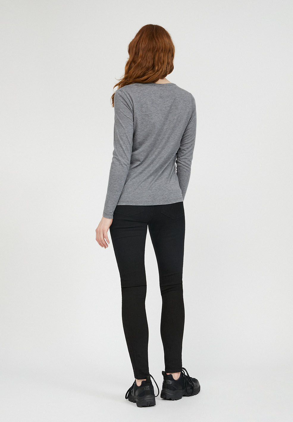 T-shirt manches longues gris en tencel et coton bio - JAMAAL