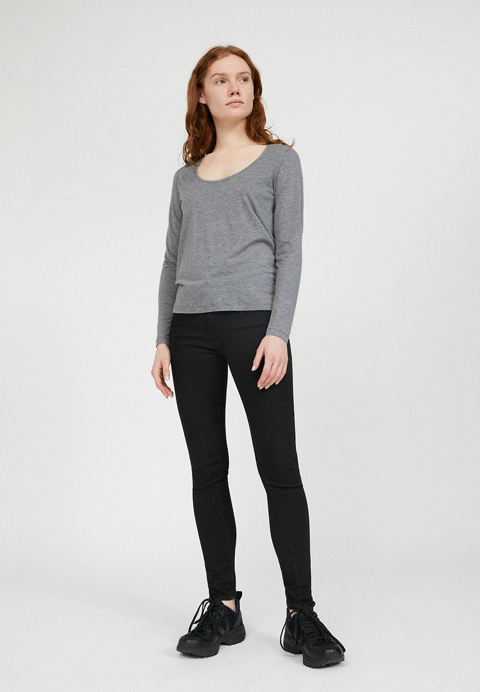 T-shirt manches longues gris en tencel et coton bio - JAMAAL