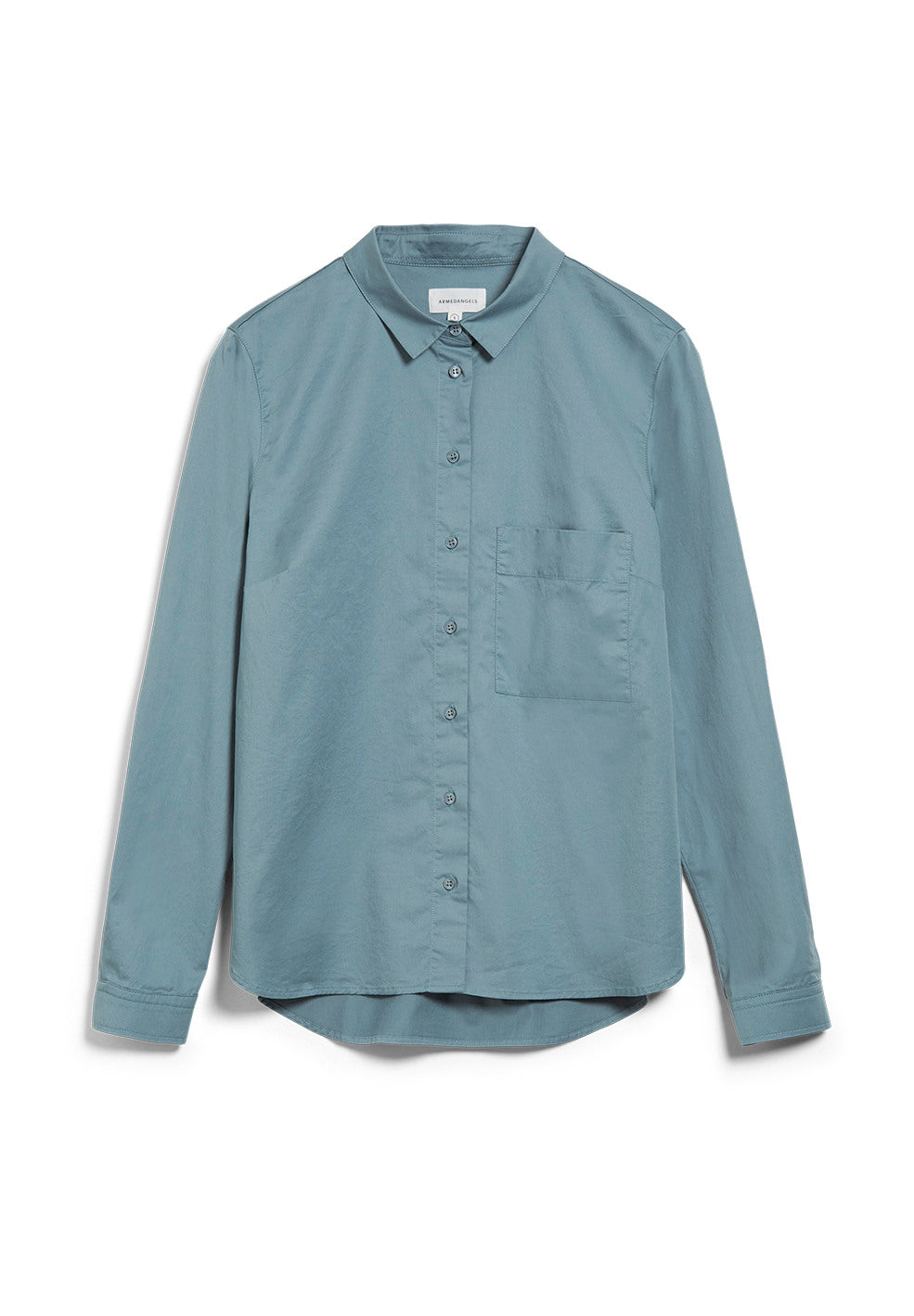 Chemise à manches longues bleue en coton bio - PERNILLAA