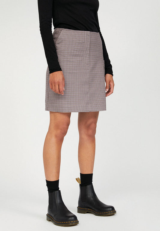Jupe à carreaux marron en Tencel - SIGRIDAA PKT MICROCHECK