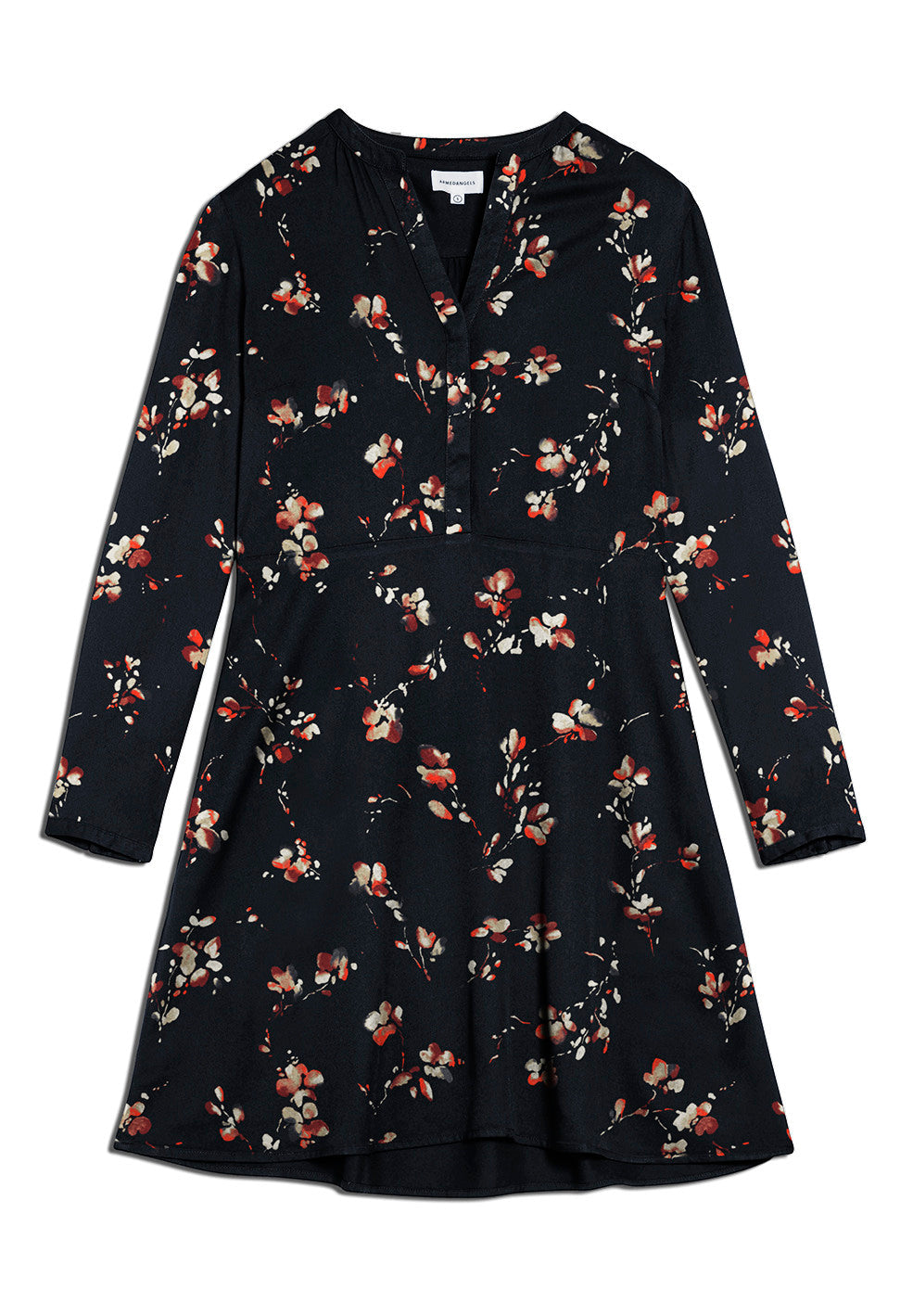 Robe imprimé floral noire en viscose - INAARI FLOWER BATIK