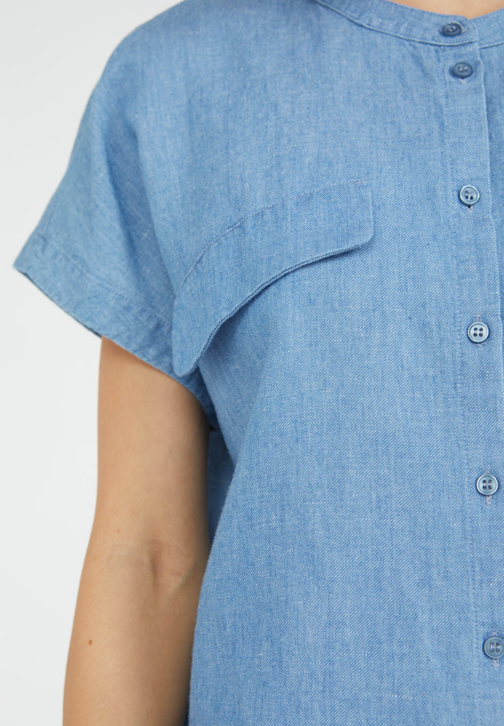 Top léger bleu jean en tencel, coton bio et lin - CIAANA