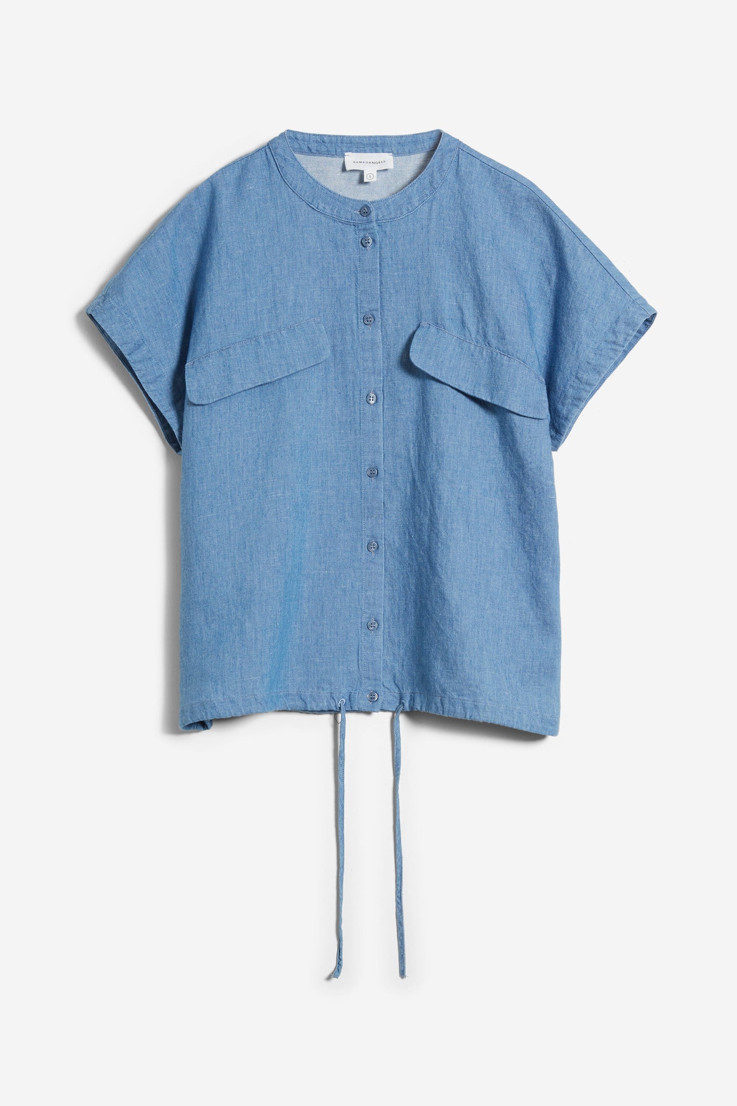 Top léger bleu jean en tencel, coton bio et lin - CIAANA