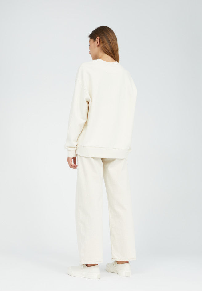 Sweat oversize écru en coton bio - aarin undyed