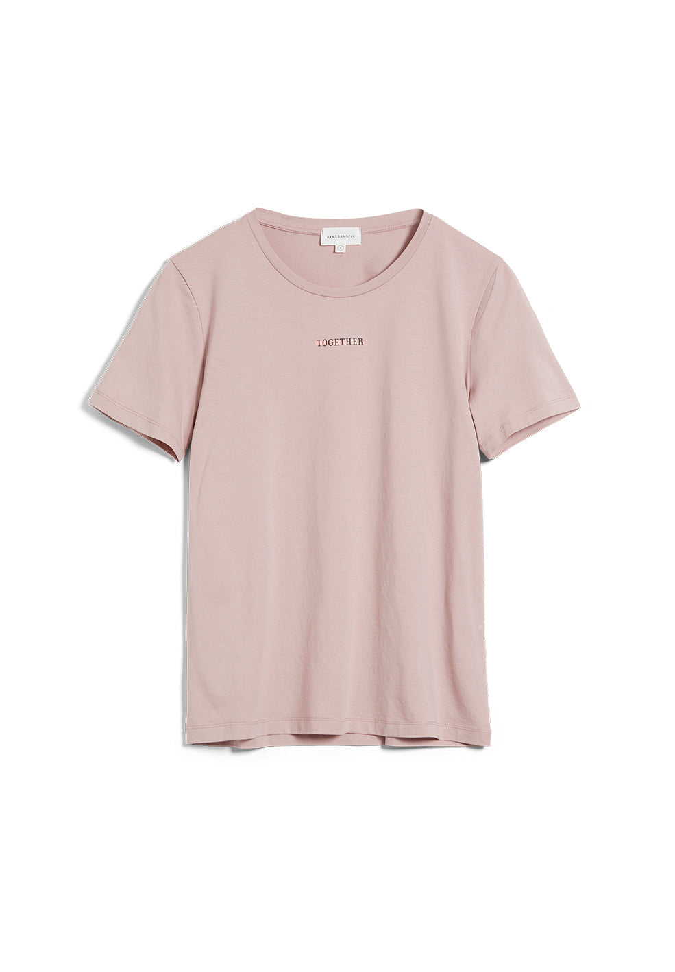 T-shirt imprimé vieux rose en coton bio - MARAA STATEMENT STROKE