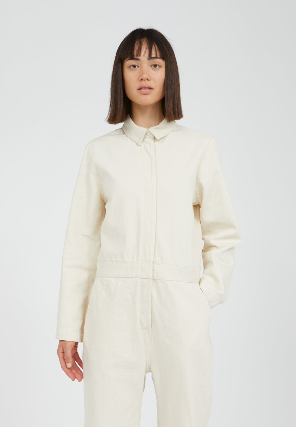 Combinaison écru en coton bio et recyclé non teinté  - ALEAA UNDYED