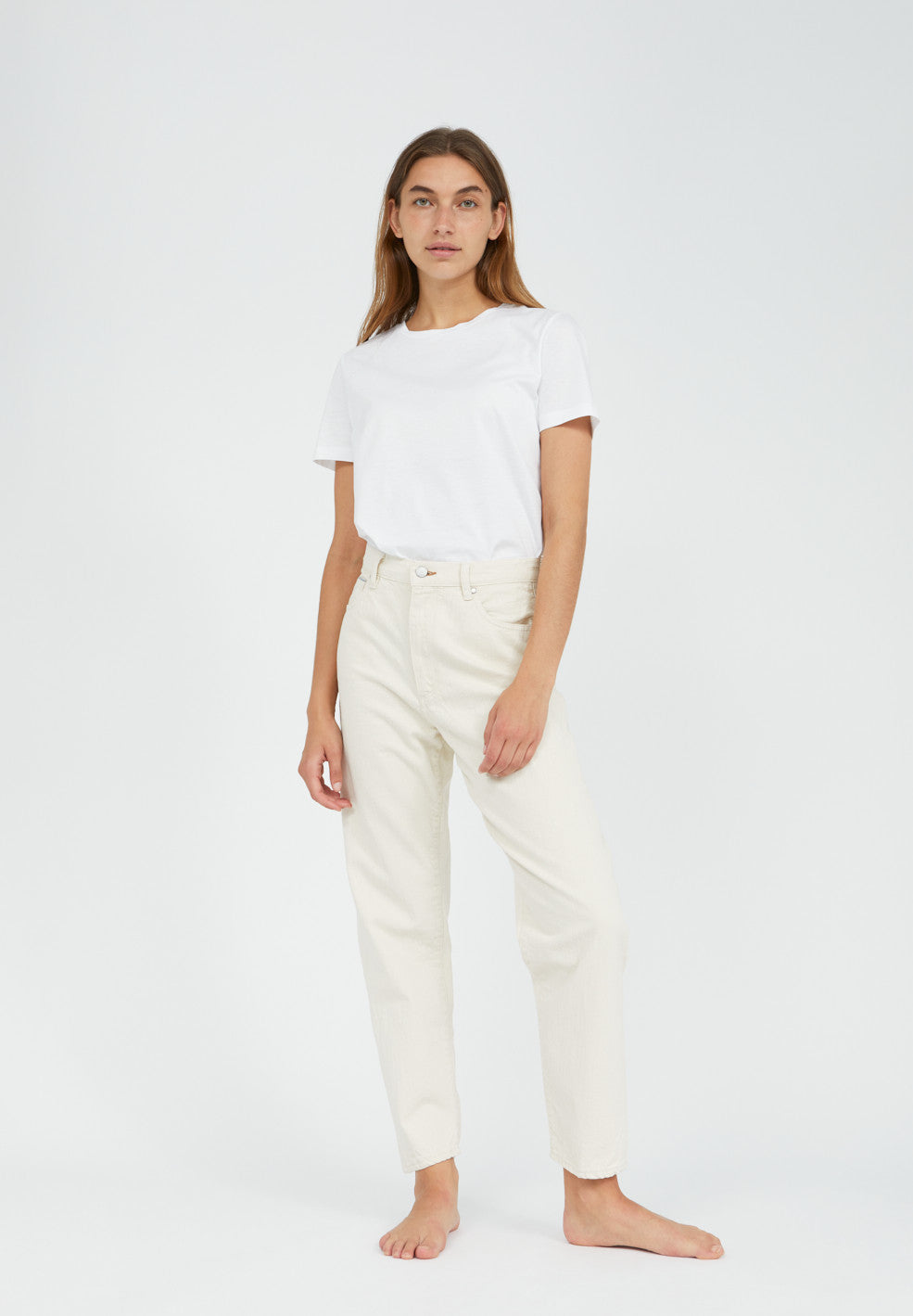 Jean droit écru en coton bio et recyclé non teinté - mairaa undyed