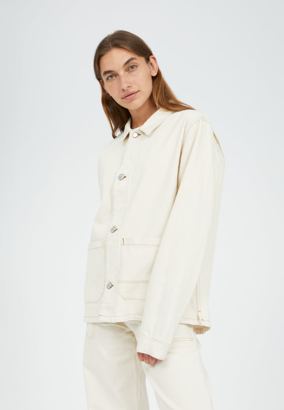 Veste écru en coton bio et recyclé non teinté  - SKYLAAR UNDYED