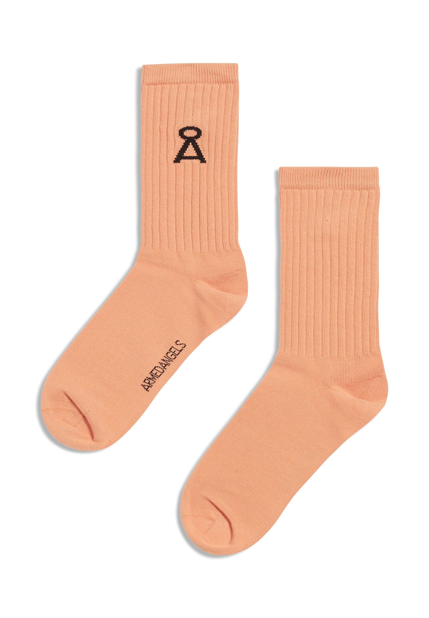 Chaussettes orange en coton bio et matières recyclées - Saamu soft peach
