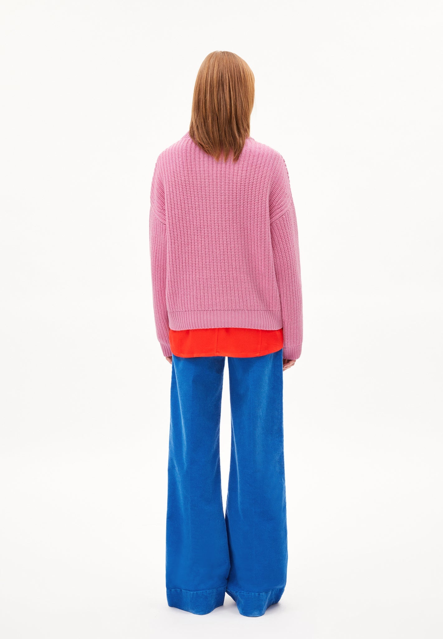 Pull en maille en coton et laine bio | Rose "miyaar solid pink me up"