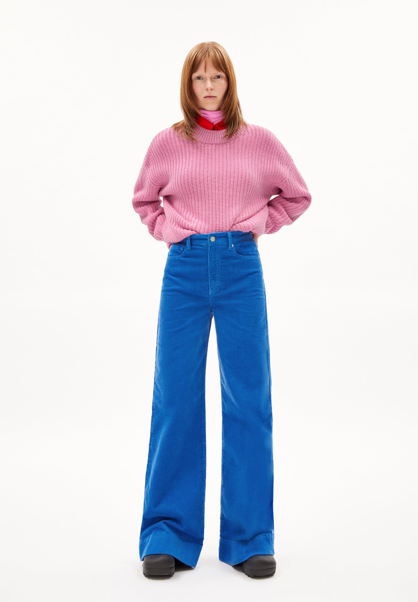 Pull en maille en coton et laine bio | Rose "miyaar solid pink me up"