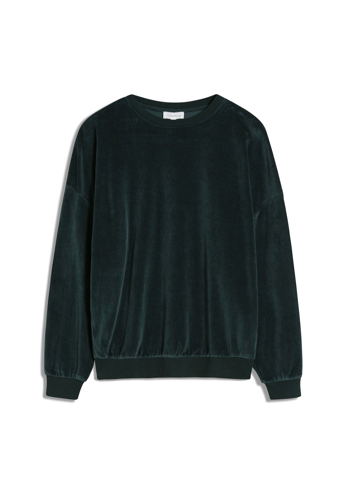 Sweatshirt velours vert foncé en coton bio - andaa dark scarab