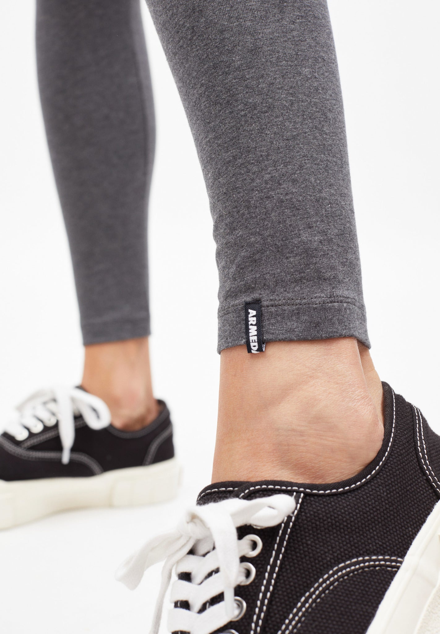 Legging gris en coton bio - Faribaa logo grey melange