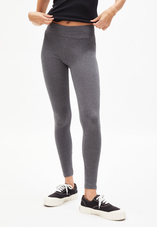 Legging gris en coton bio - Faribaa logo grey melange