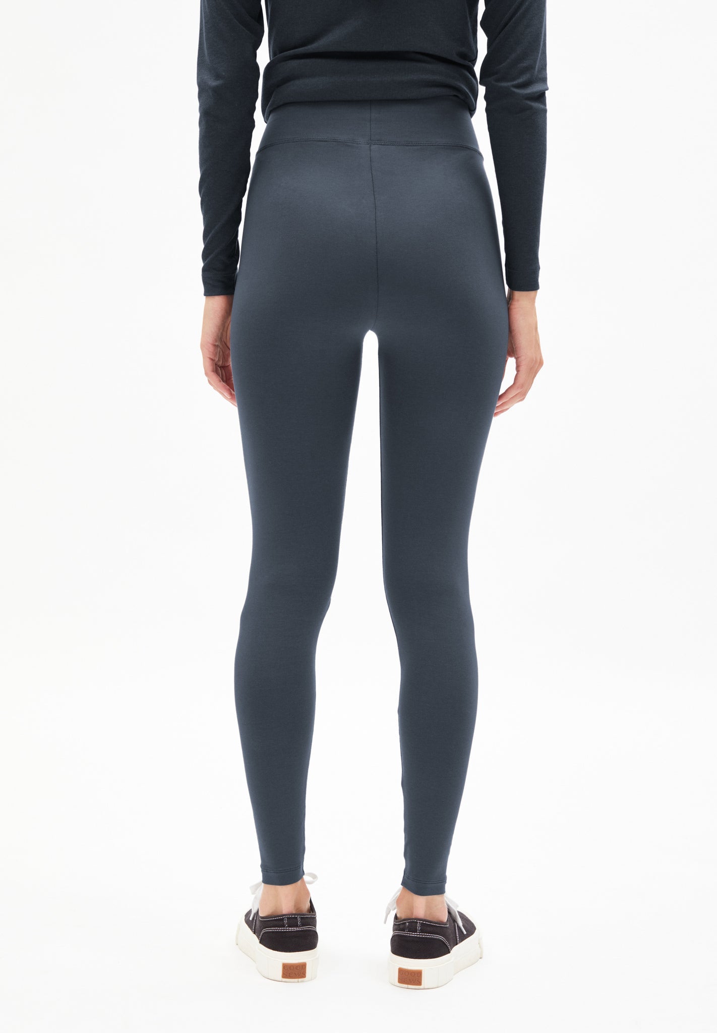 Legging bleu gris en coton bio - Faribaa logo indigo