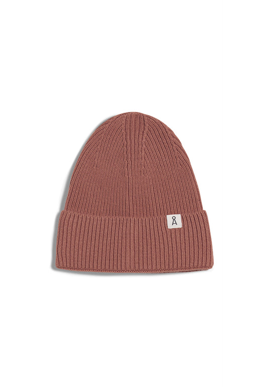 Bonnet vieux rose en coton et laine bio - MAAX copper glow