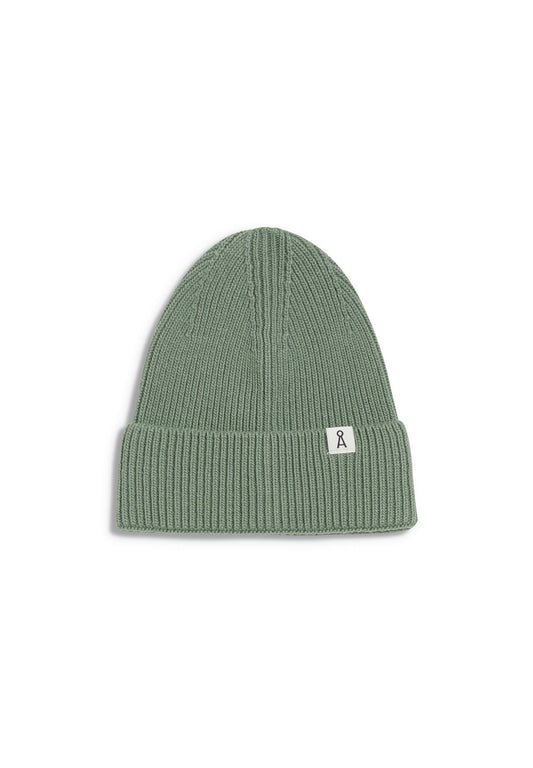 Bonnet vert en coton et laine bio - MAAX sage green