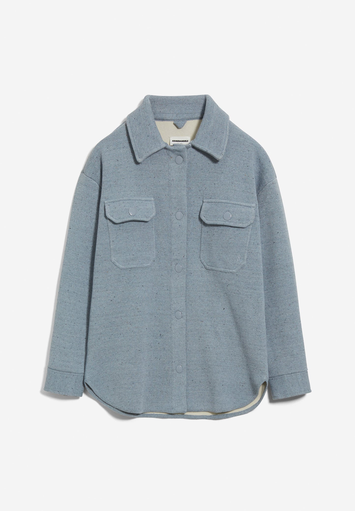 Veste bleu chiné en coton bio, recyclé et tencel - aldaraa denim
