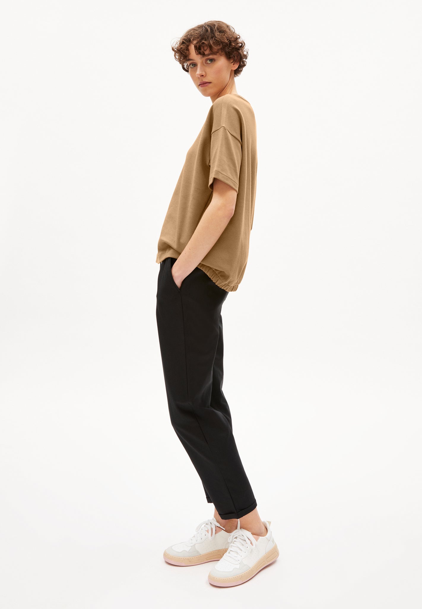 Pantalon noir ample en coton bio - daniaa